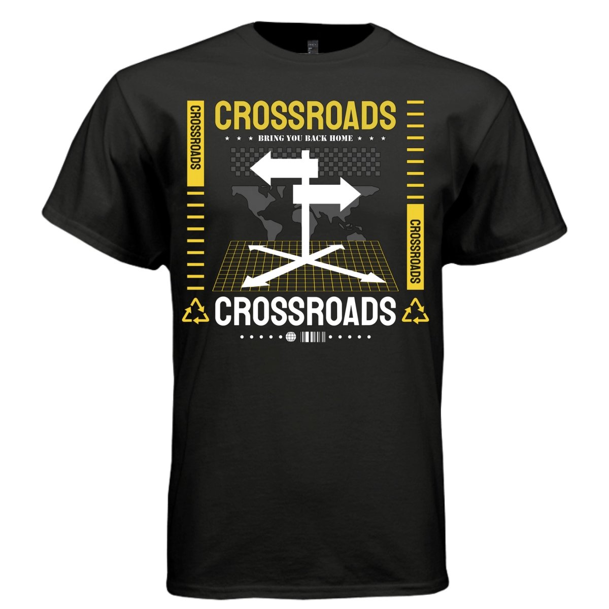CROSSROADS Y2K World Map Signpost Graphic T-Shirt | Unisex Streetwear 347 - Project Hood