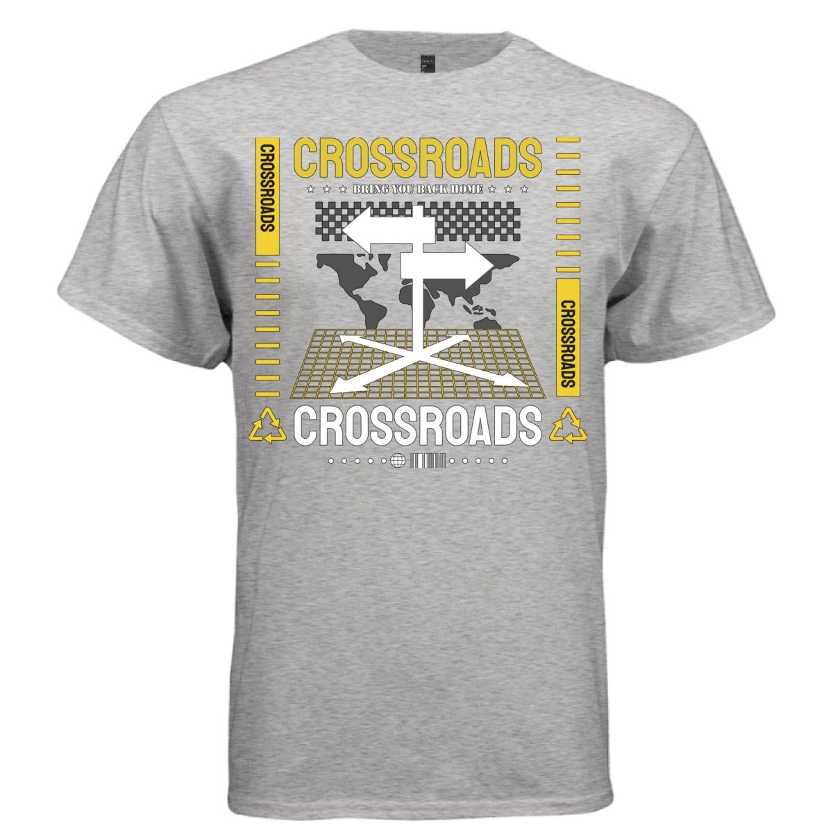 CROSSROADS Y2K World Map Signpost Graphic T-Shirt | Unisex Streetwear 347 - Project Hood