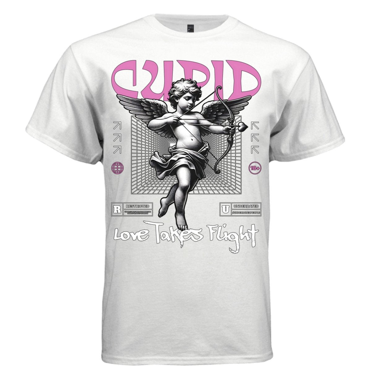 CUPID Love Takes Flight Bow Arrow Angel Oversized Streetwear T-Shirt | Project Hood 177 - Project Hood