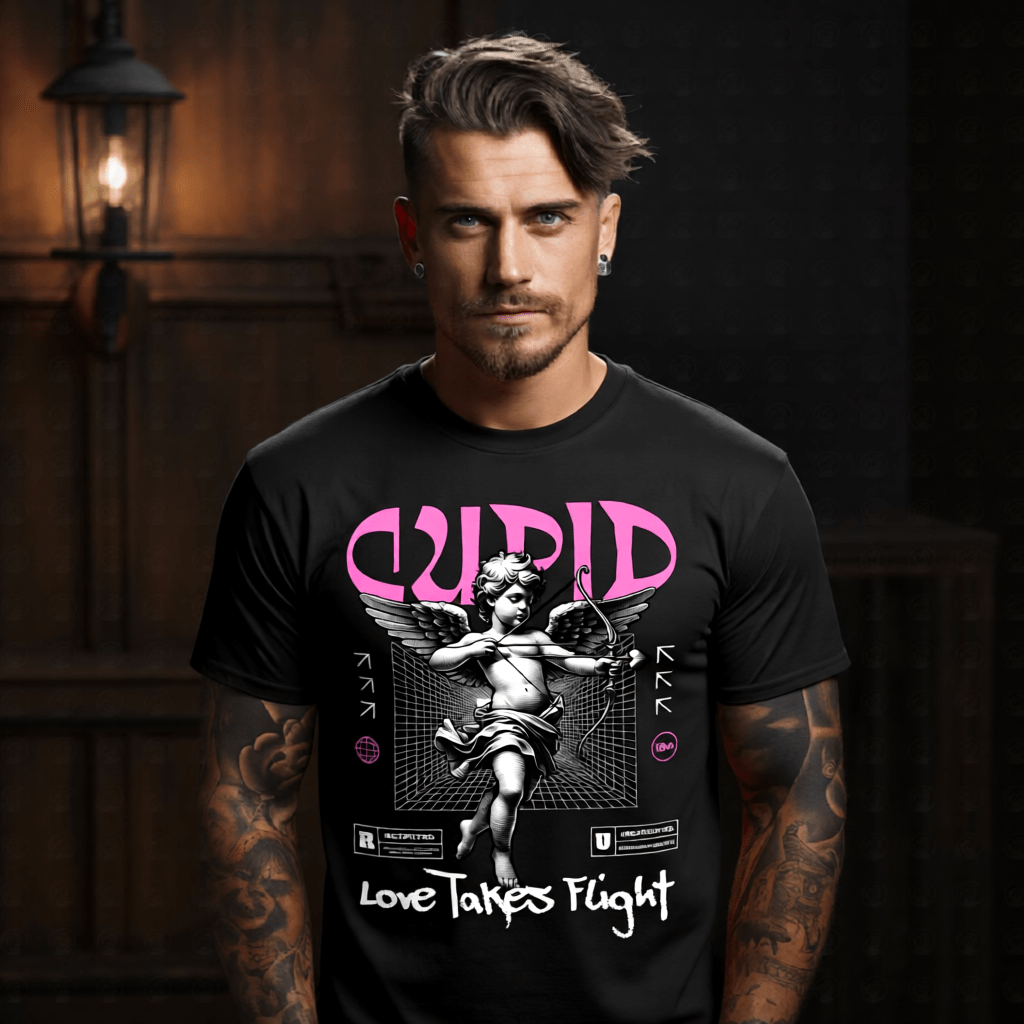 CUPID Love Takes Flight Bow Arrow Angel Oversized Streetwear T-Shirt | Project Hood 177 - Project Hood