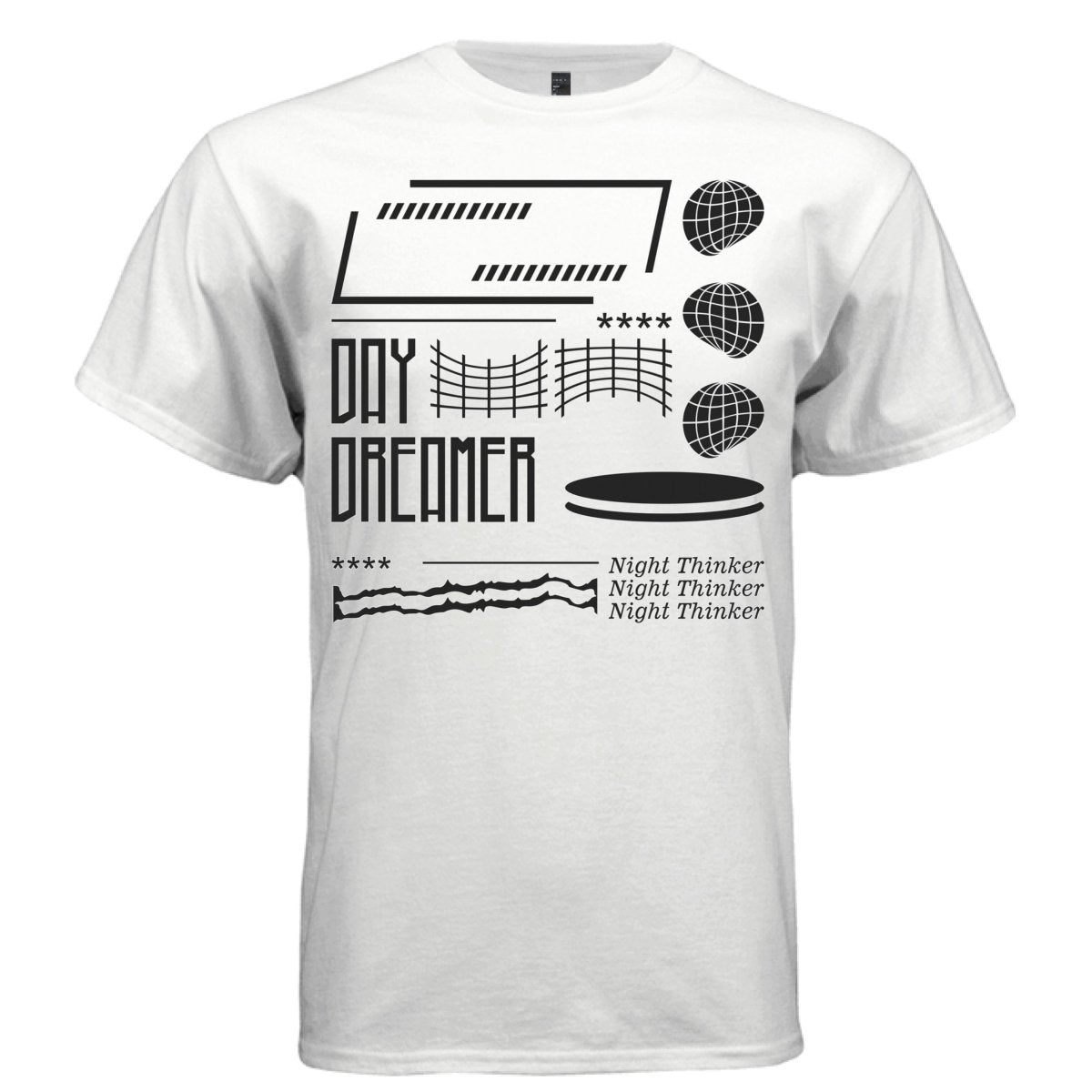 DAY DREAMER Y2K Stencil Globe Graphic T-Shirt | Unisex Streetwear 352 - Project Hood