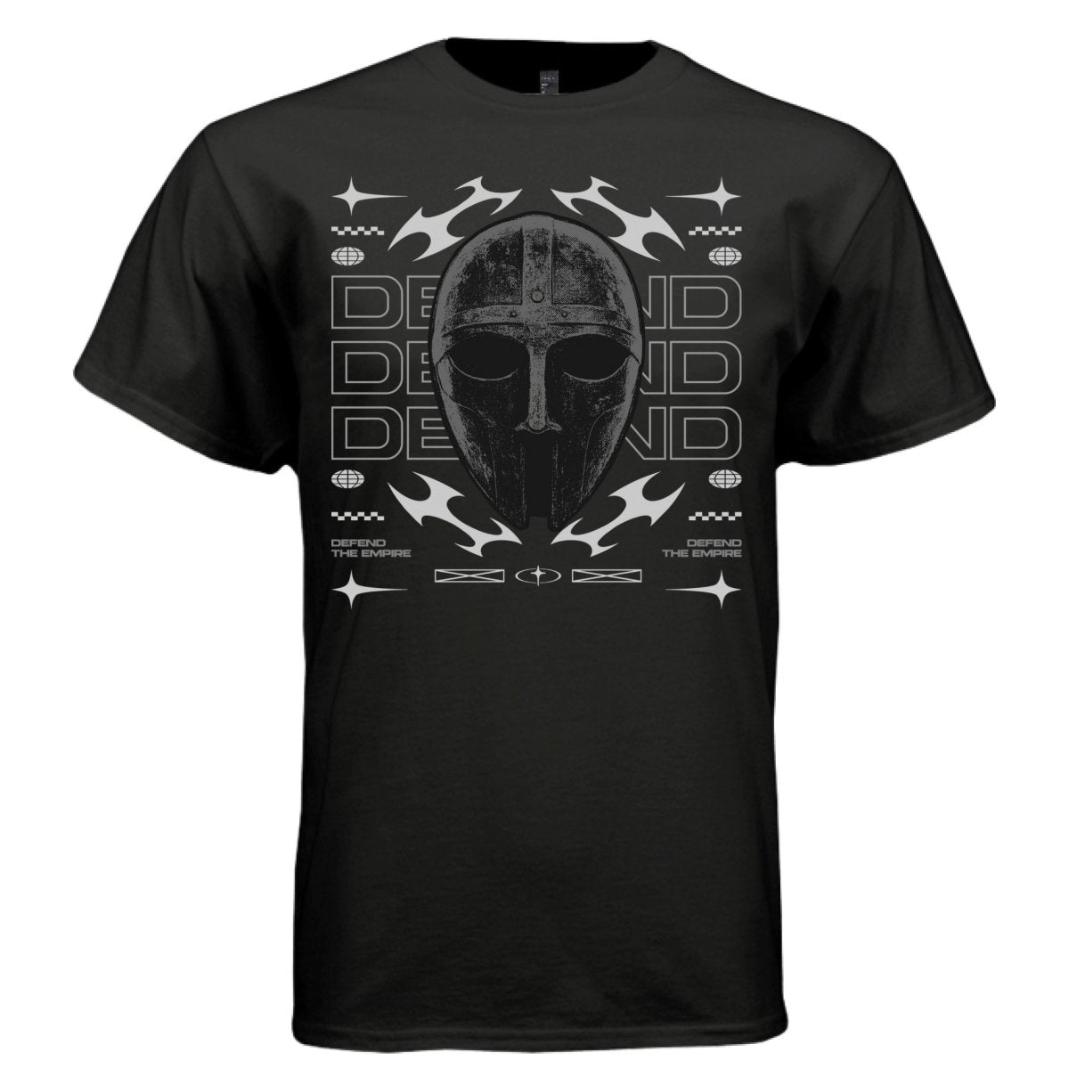 DEFEND THE EMPIRE Y2K Knight Mask Graphic T-Shirt | Unisex Streetwear 362 - Project Hood