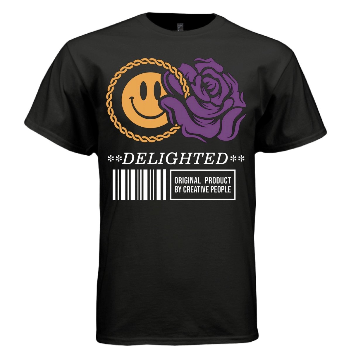 DELIGHTED Y2K Smiley Rose Graphic T-Shirt | Unisex Streetwear 364 - Project Hood