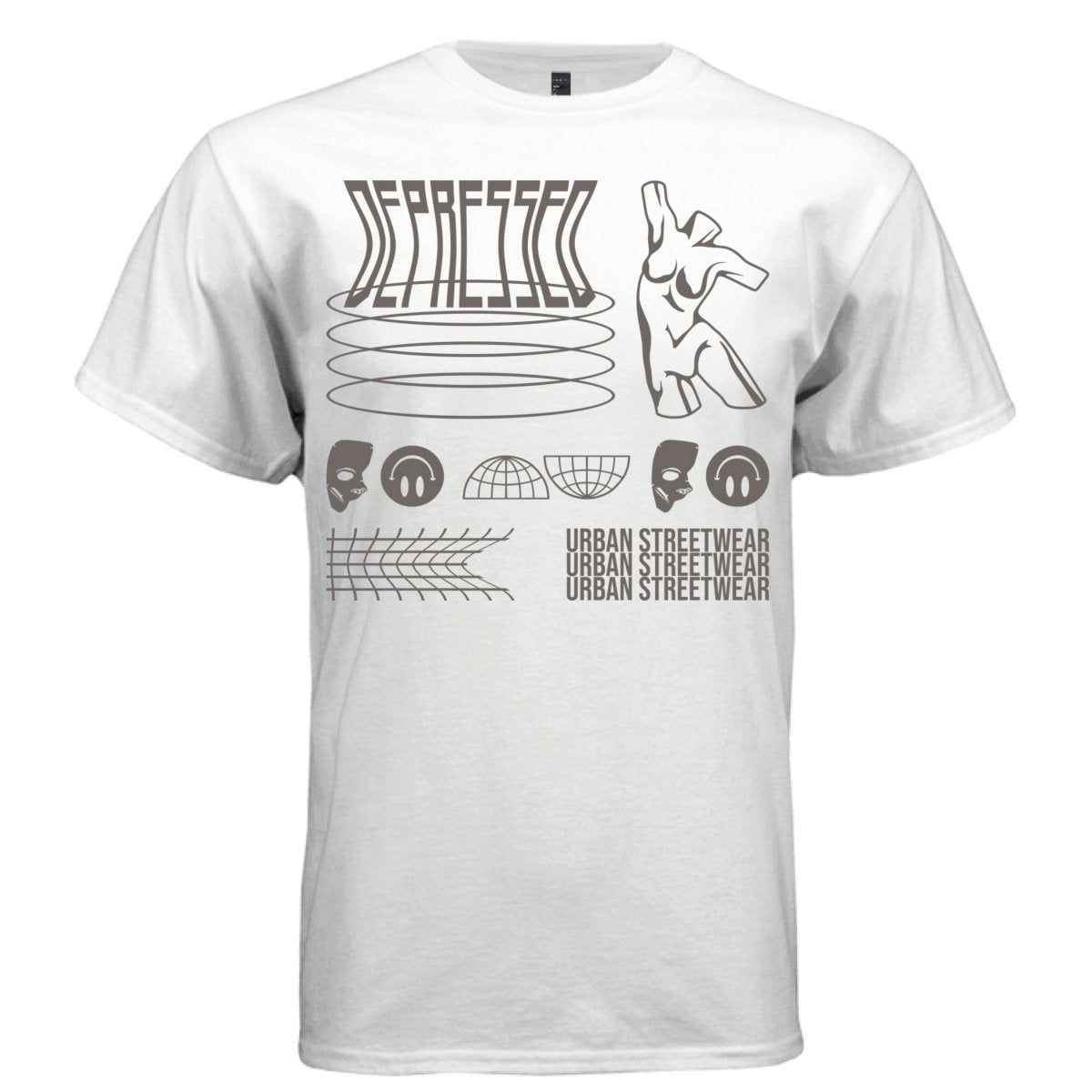 DEPRESSED Y2K Warped Statue Graphic T-Shirt | Unisex Streetwear 367 - Project Hood