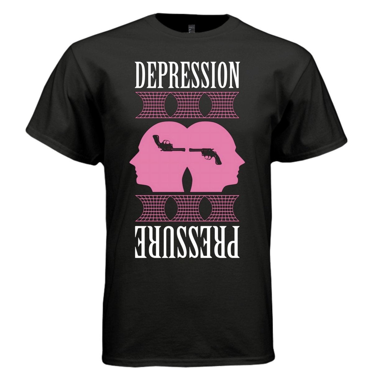 DEPRESSION PRESSURE Y2K Twin Head Graphic T-Shirt | Unisex Streetwear 368 - Project Hood