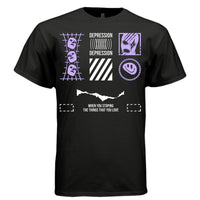 DEPRESSION Y2K Theatre Mask Graphic T-Shirt | Unisex Streetwear 369 - Project Hood