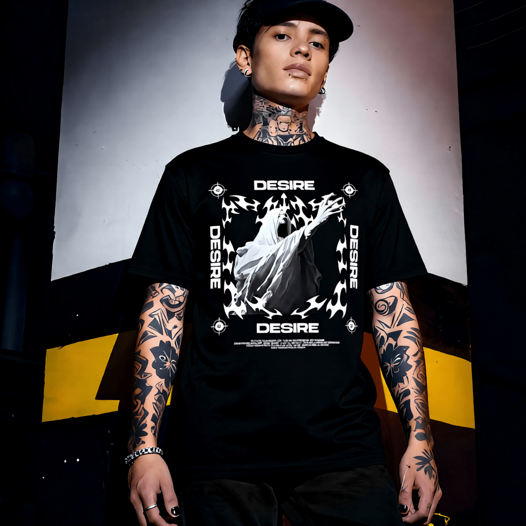 DESIRE GOOD SIDE Y2K Screaming Figure Graphic T-Shirt | Unisex Streetwear 372 - Project Hood