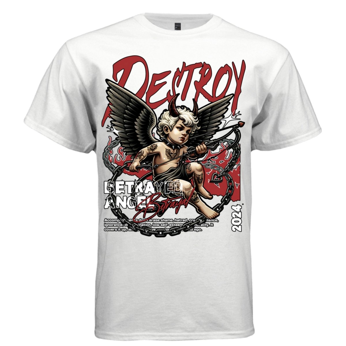 DESTROY Betrayed Angel Graphic T-Shirt | Dark Punk Streetwear | Broken Innocence | Project Hood | 41 - Project Hood