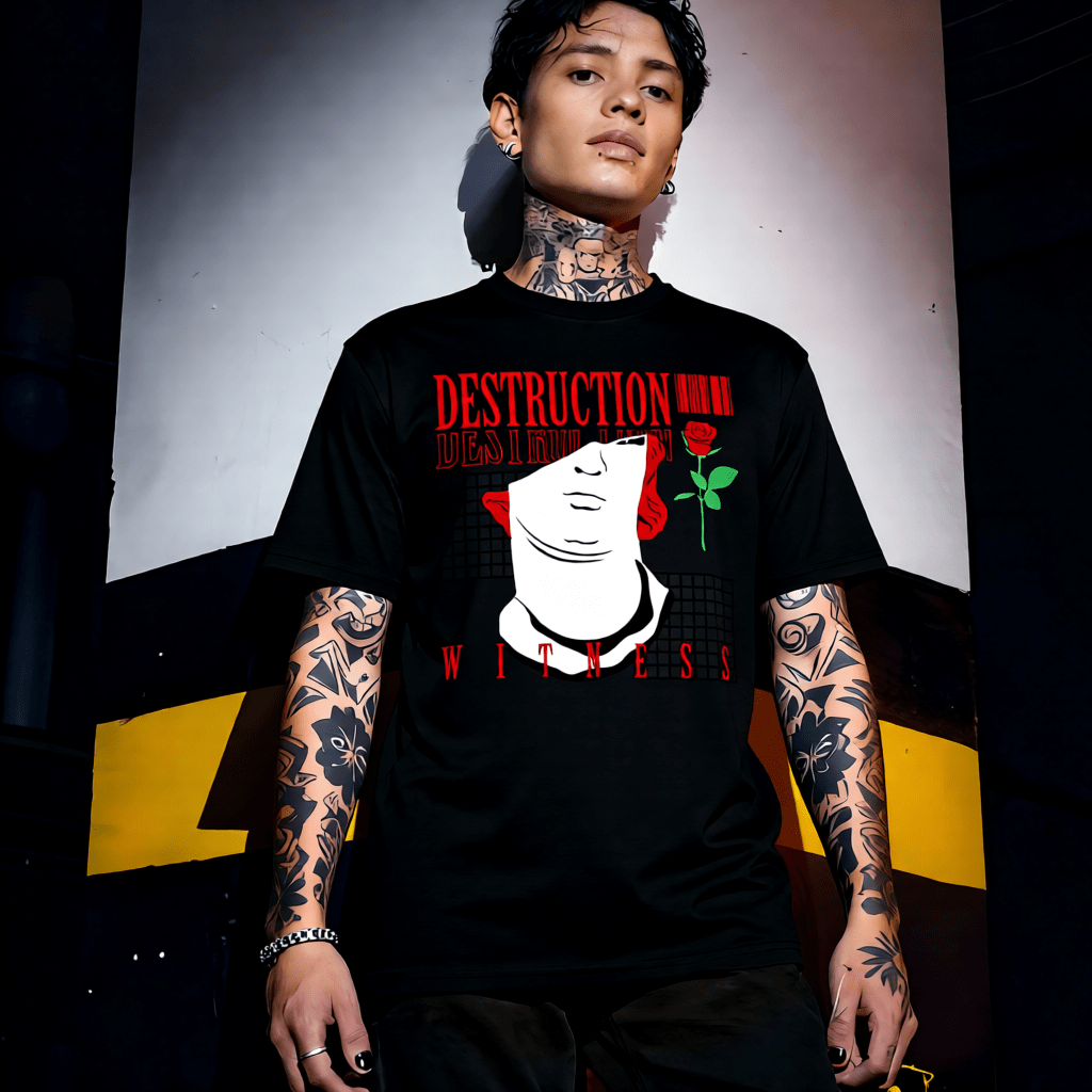 DESTRUCTION Y2K Classical Face Graphic T-Shirt | Unisex Streetwear 374 - Project Hood