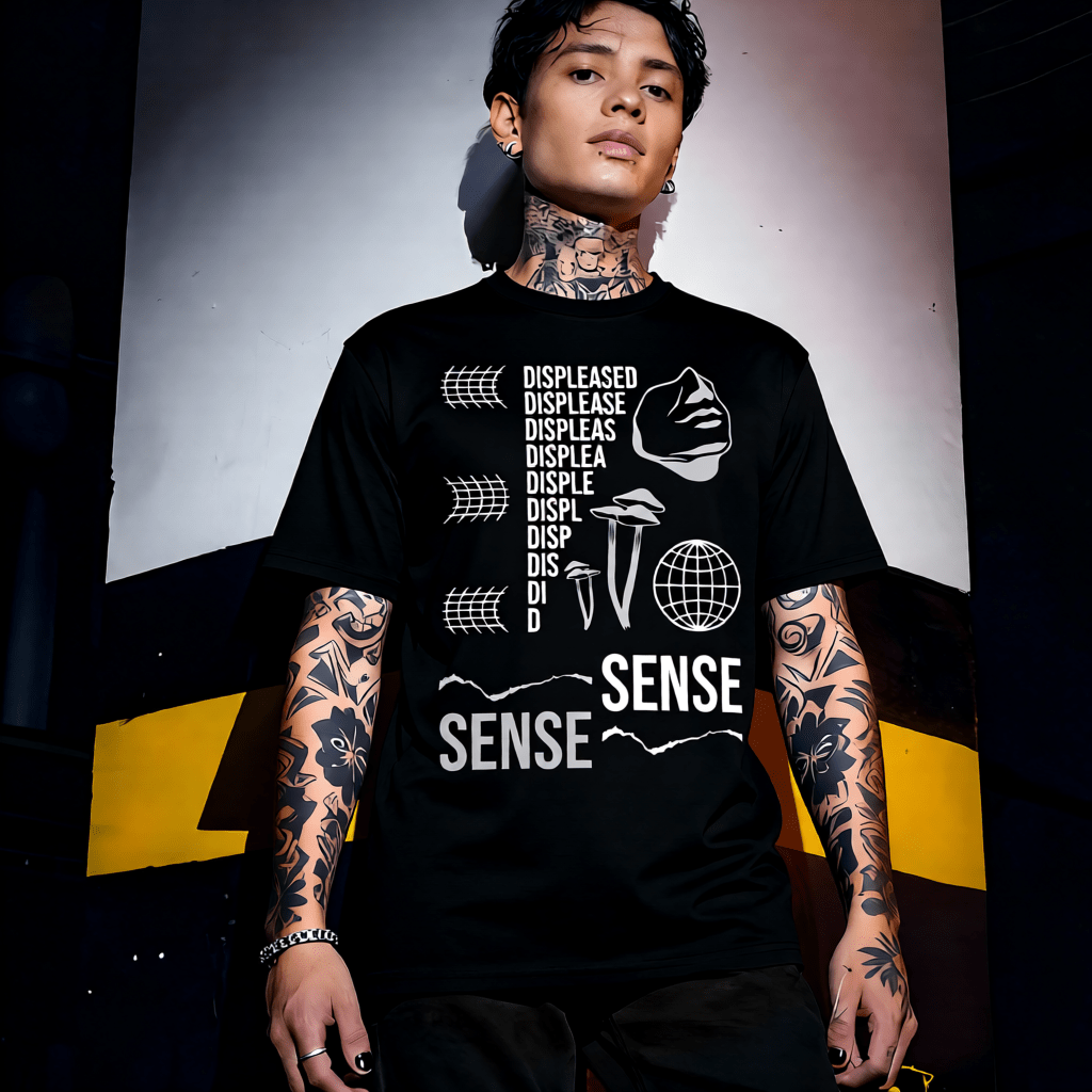 DISPLEASED Y2K Mushroom Collage Graphic T-Shirt | Unisex Streetwear 384 - Project Hood