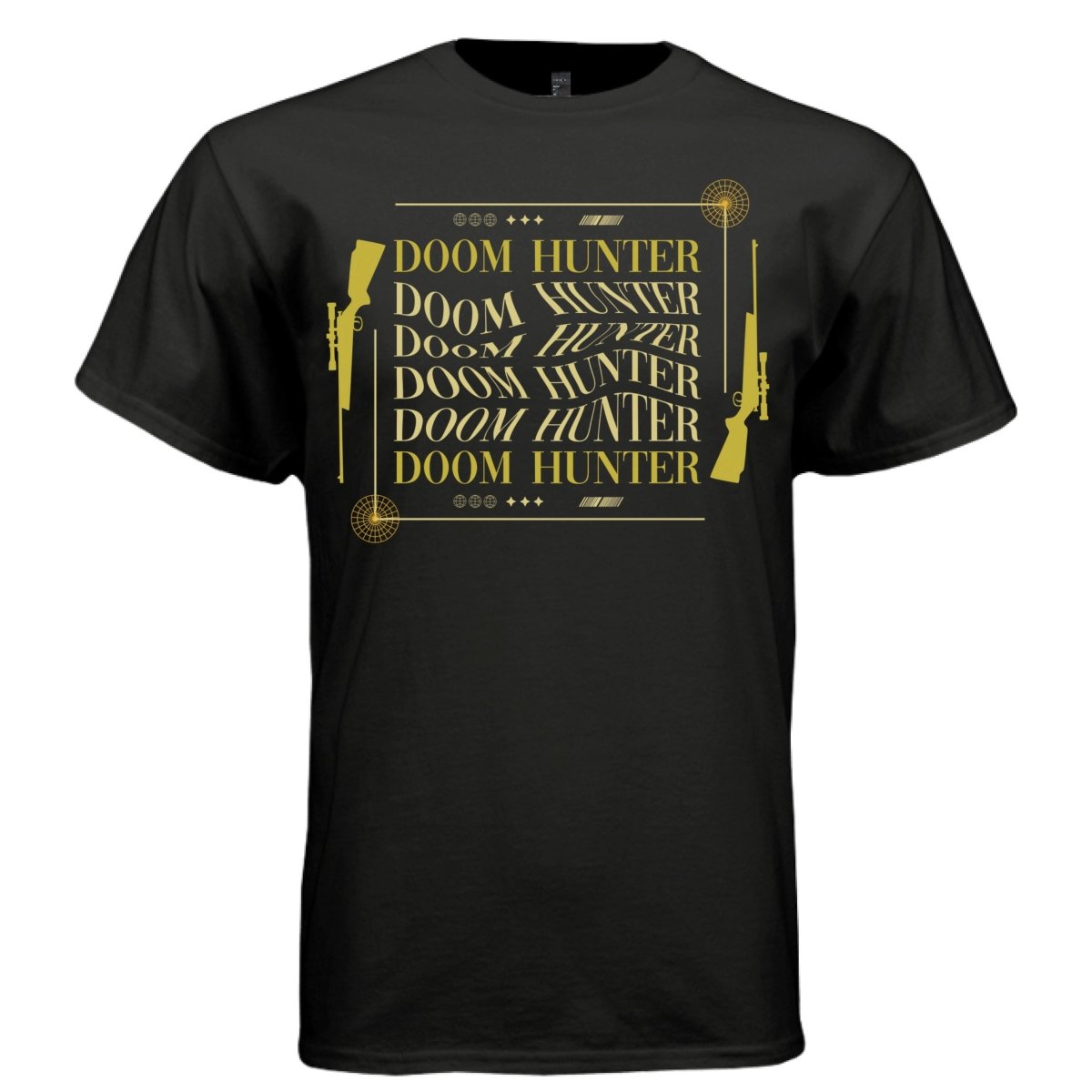 DOOM HUNTER Y2K Gold Rifle Graphic T-Shirt | Unisex Streetwear 389 - Project Hood