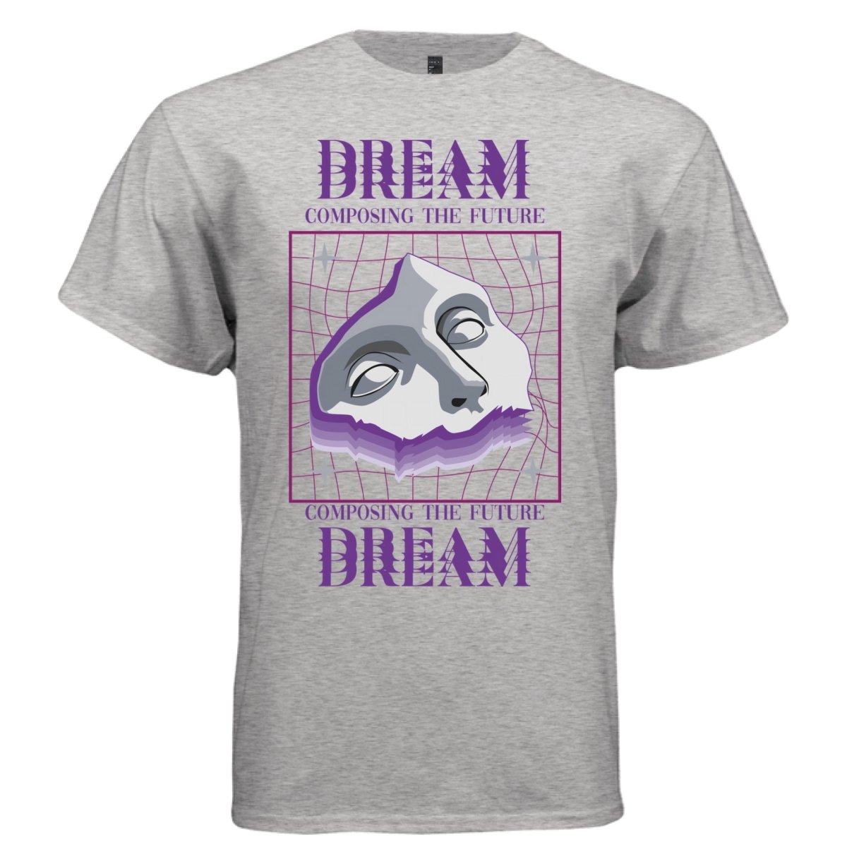 DREAM Y2K Melting Mask Warped Grid Graphic T-Shirt | Unisex Streetwear 329 - Project Hood