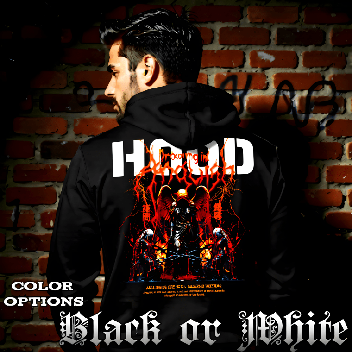 DROWNING IN ANGUISH Oversized Streetwear Hoodie | Project Hood 24 - Project Hood