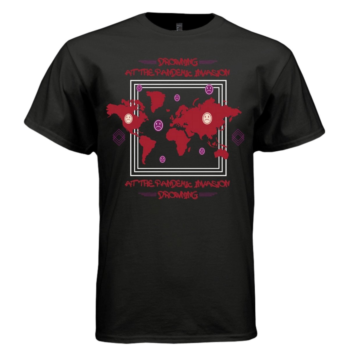 DROWNING Y2K Pandemic Map Graphic T-Shirt | Unisex Streetwear 394 - Project Hood