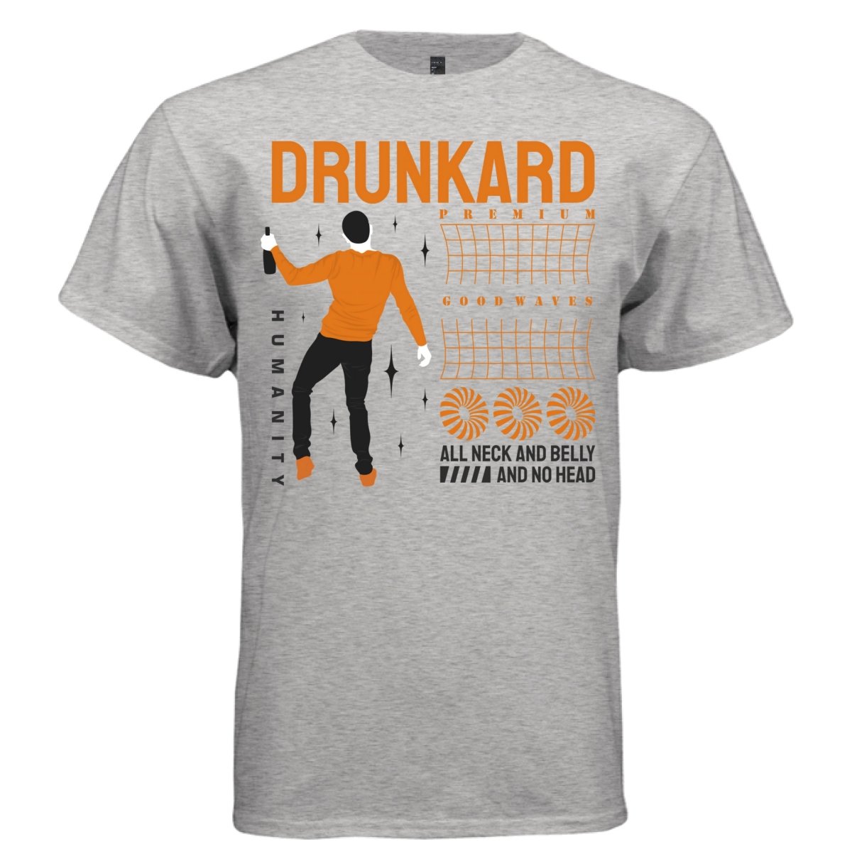 DRUNKARD Y2K Back Figure Graphic T-Shirt | Unisex Streetwear 395 - Project Hood