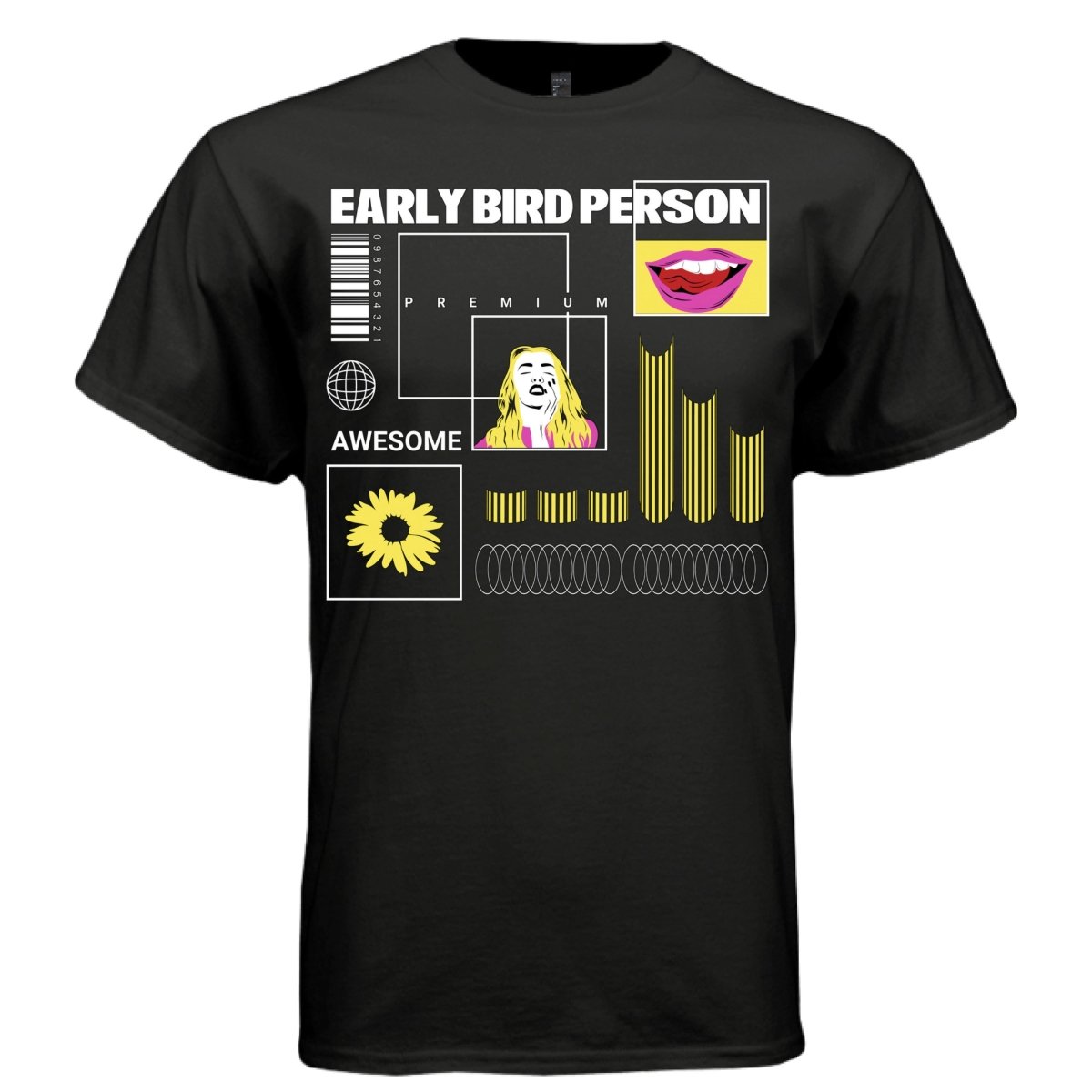 EARLY BIRD PERSON Y2K Pop Art Collage Graphic T-Shirt | Unisex Streetwear 398 - Project Hood
