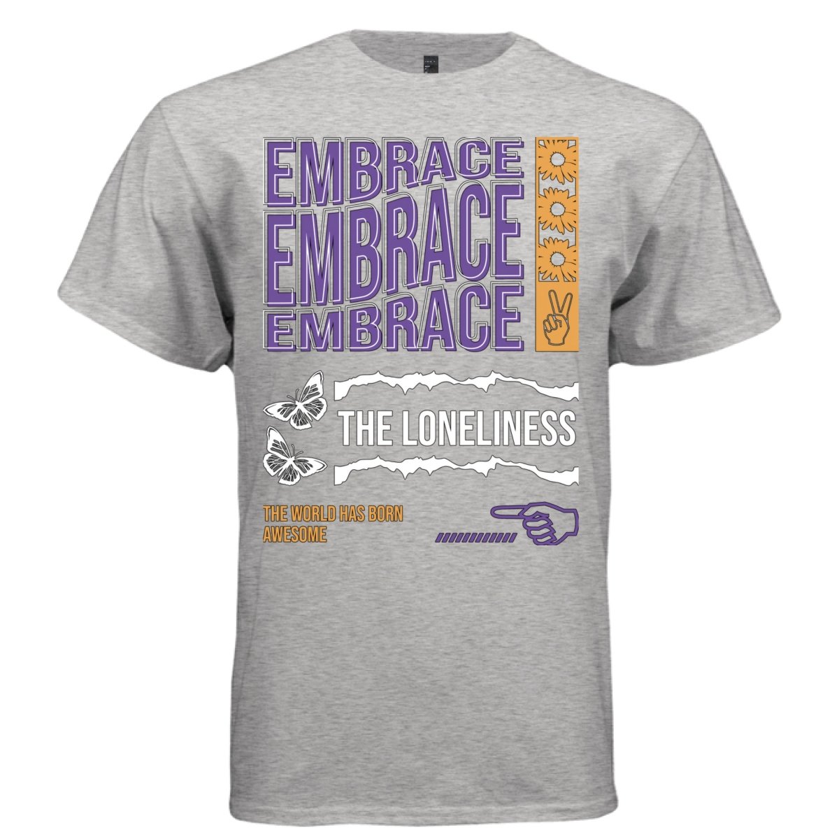 EMBRACE THE LONELINESS Y2K Butterfly Collage Graphic T-Shirt | Unisex Streetwear 403 - Project Hood