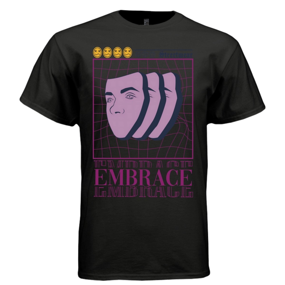 EMBRACE Y2K Streetwear Face Graphic T-Shirt | Unisex Streetwear 404 - Project Hood