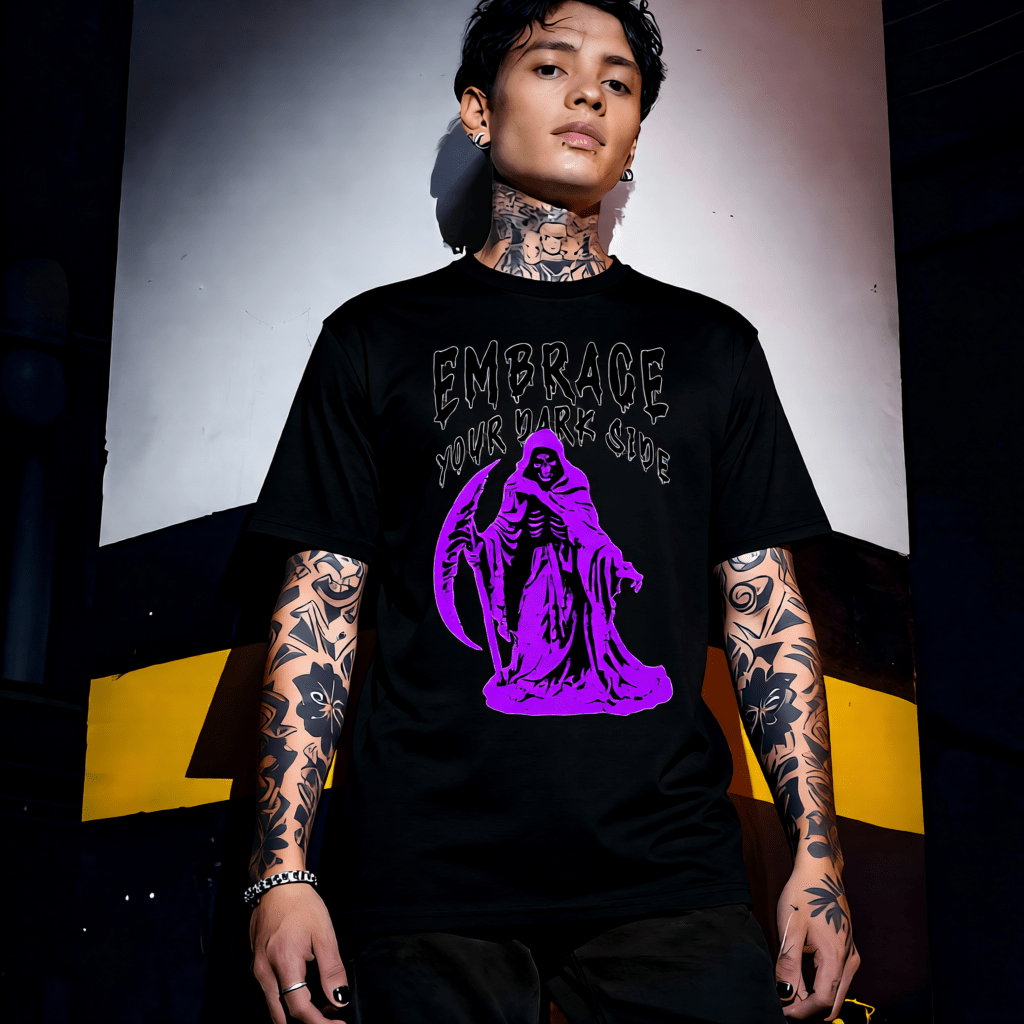 EMBRACE YOUR DARK SIDE Y2K Reaper Scythe Graphic T-Shirt | Unisex Streetwear 401 - Project Hood