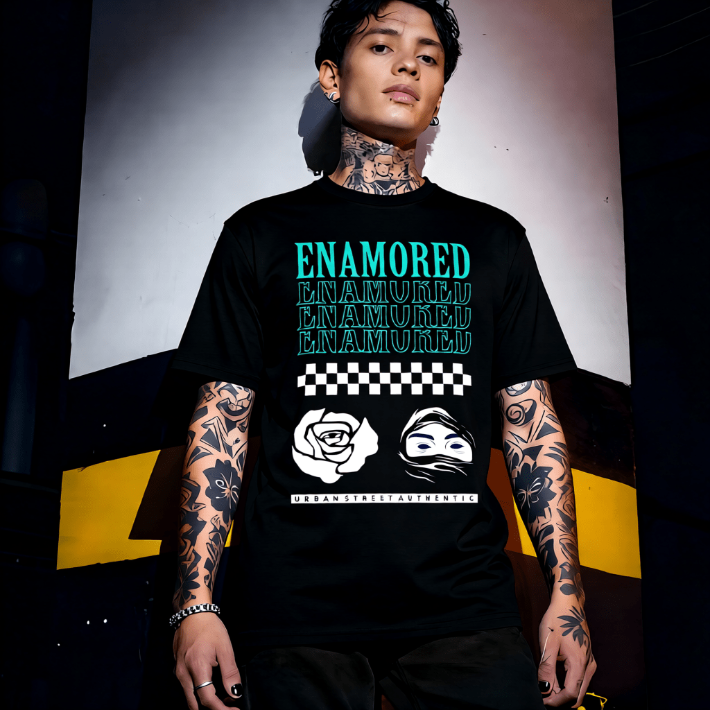 ENAMORED Y2K Teal Rose Graphic T-Shirt | Unisex Streetwear 406 - Project Hood