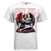 ENDLESS LOVE Grieving Angel Tombstone Rose Oversized Streetwear T-Shirt | Project Hood 205 - Project Hood