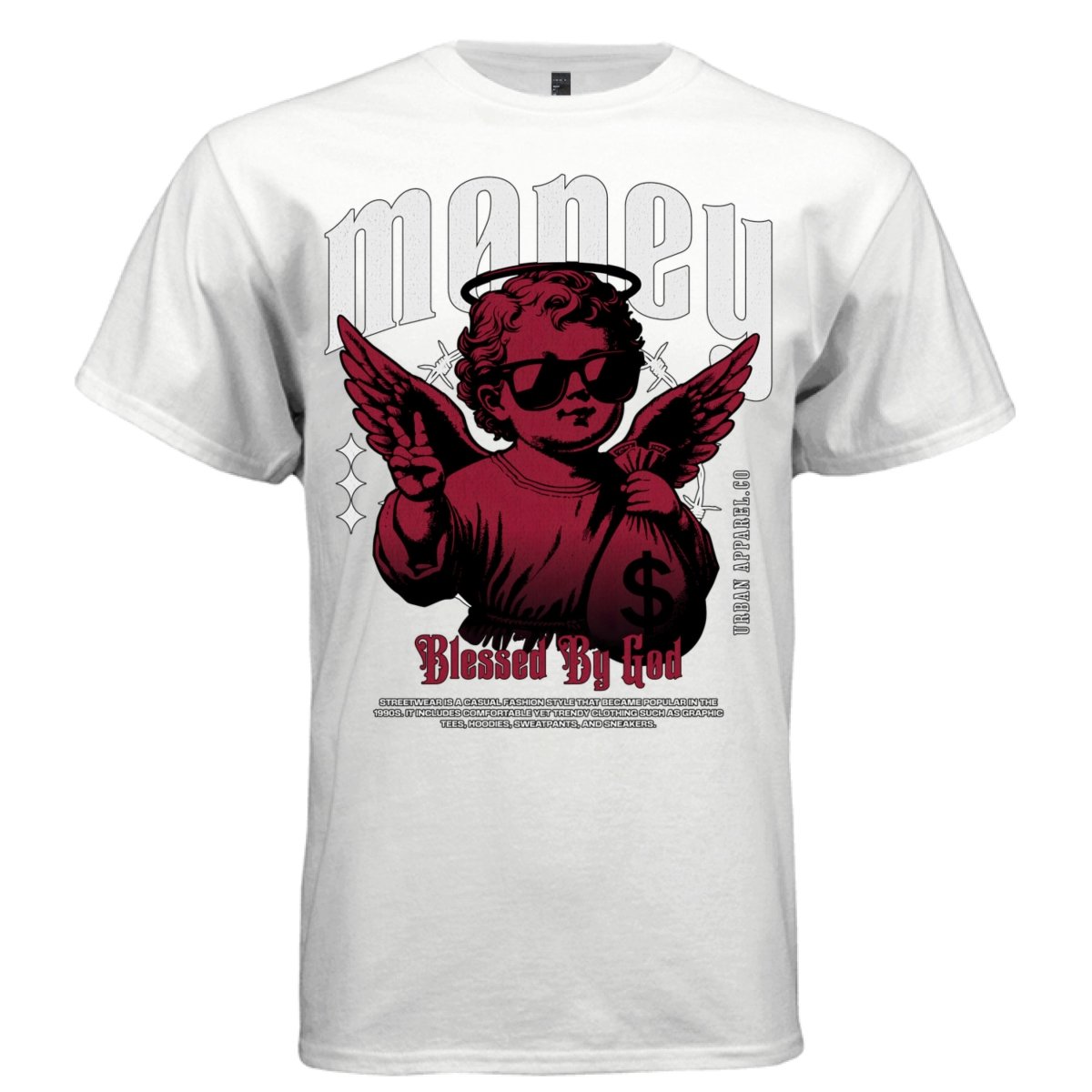 ESCAPE FROM REALITY Marble Angel Statue Oversized Streetwear T-Shirt | Project Hood 102 - Project Hood