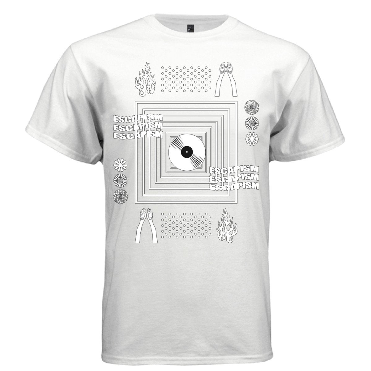 ESCAPISM Y2K Vinyl Spiral Graphic T-Shirt | Unisex Streetwear 413 - Project Hood