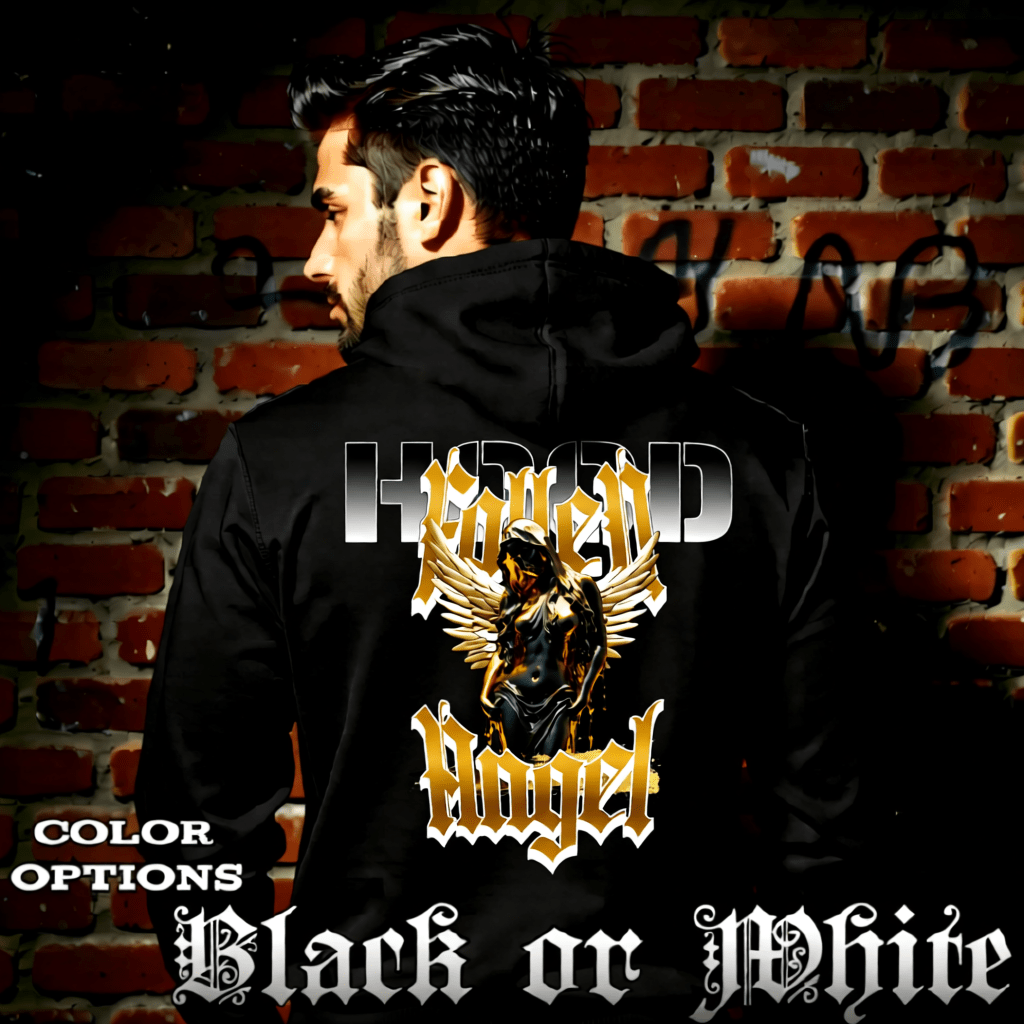 FALLEN ANGEL Gilded Statue Graphic Oversized Hoodie | Project Hood 179 - Project Hood