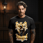 FALLEN ANGEL Gold Drip Gothic Wings Black Oil Oversized Streetwear T-Shirt | Project Hood 179 - Project Hood
