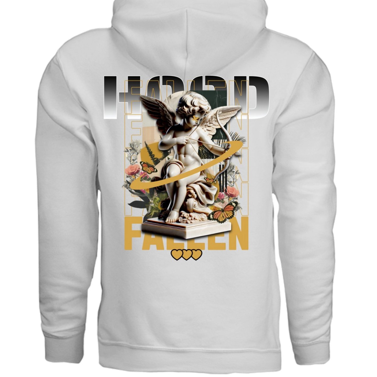 FALLEN Cupid Angel Floral Oversized Hoodie | Project Hood 53 - Project Hood