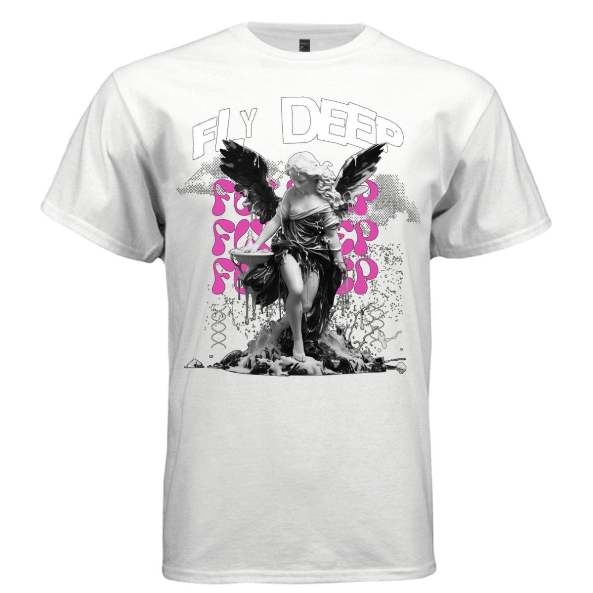 Fly Deep Dark Wing Angel Melting Neon Pink Graphic Tee | Project Hood 78 - Project Hood