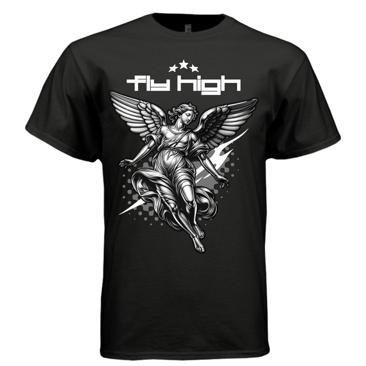FLY HIGH Angel Graphic T-Shirt | Minimalist Streetwear | Wings of Ascension | Project Hood | 48 - Project Hood