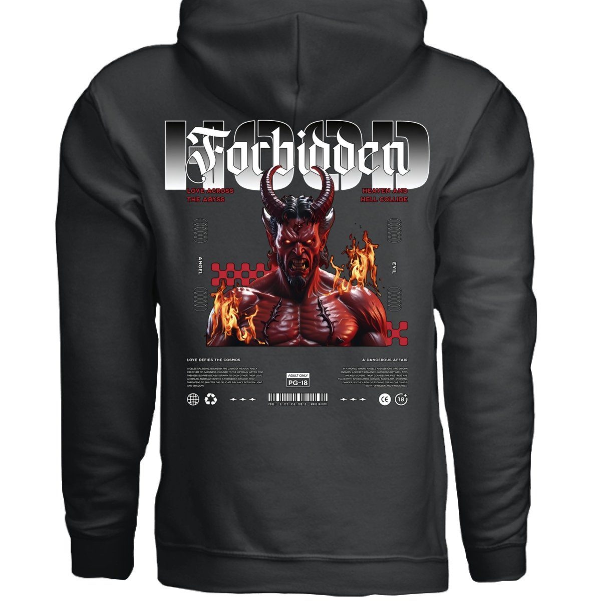 FORBIDDEN Angel Demon Graphic Oversized Hoodie | Project Hood 161 - Project Hood