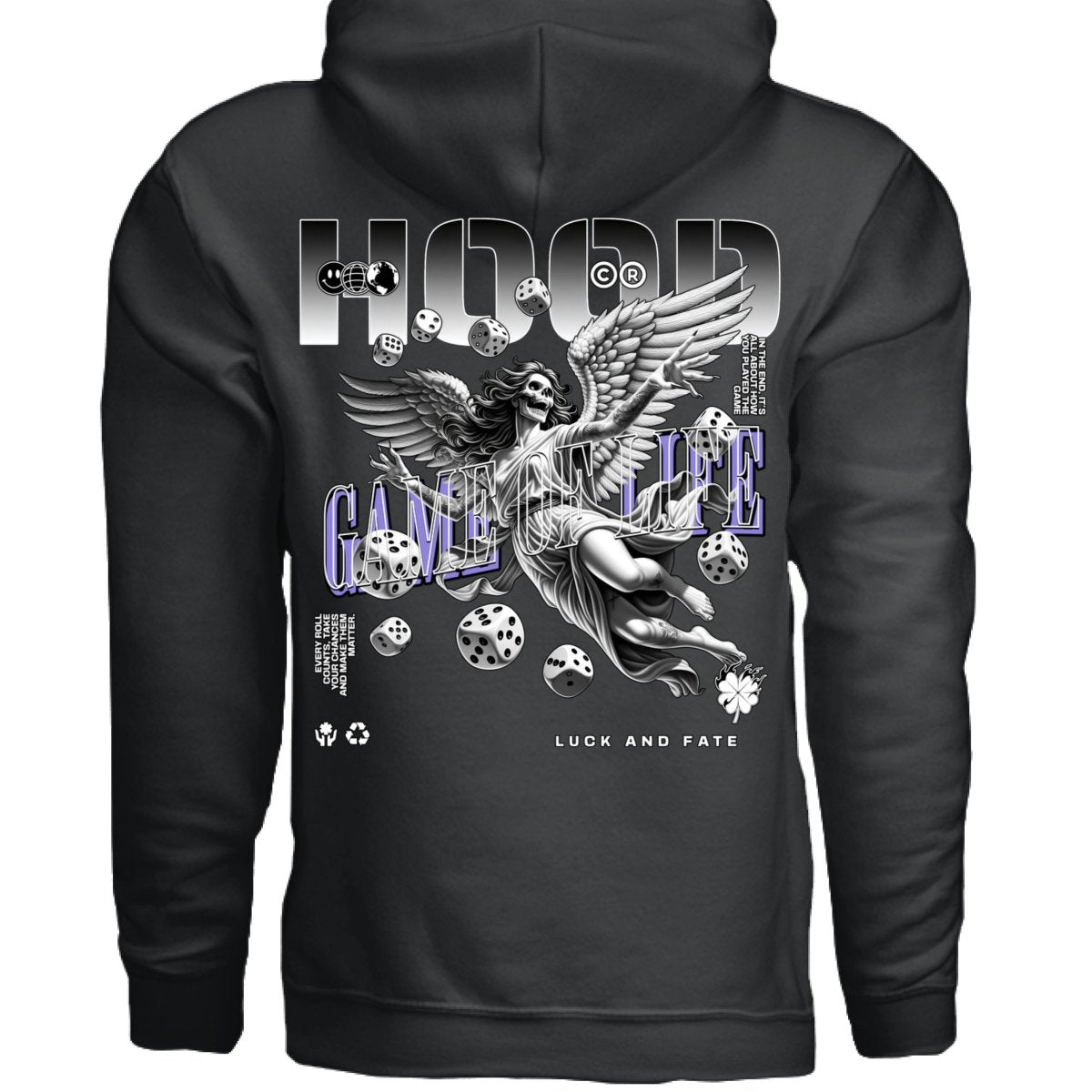 GAME OF LIFE Angel Dice Graphic Oversized Hoodie | Project Hood 162 - Project Hood