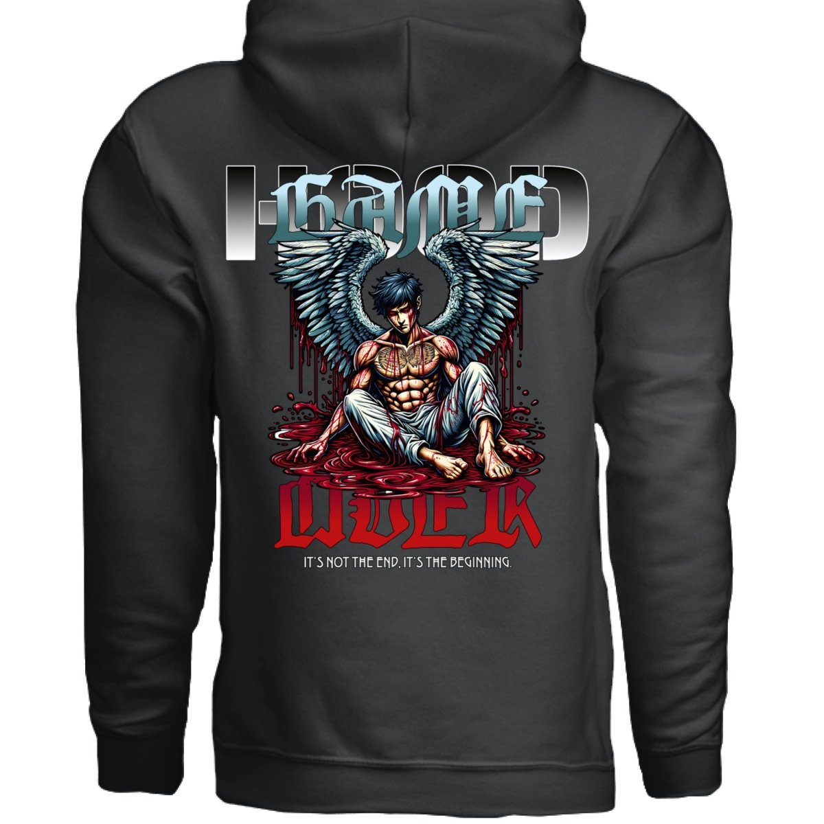 GAME OVER Fallen Warrior Graphic Oversized Hoodie | Project Hood 180 - Project Hood
