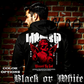 Model wearing gothic angel graphic oversized hoodie with dark art design. 