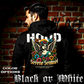 Model wearing gothic angel graphic oversized hoodie with dark art design. 