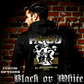 Model wearing gothic angel graphic oversized hoodie with dark art design. 