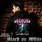 Model wearing gothic angel graphic oversized hoodie with dark art design. 