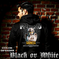 Model wearing gothic angel graphic oversized hoodie with dark art design. 