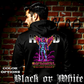 Model wearing gothic angel graphic oversized hoodie with dark art design. 