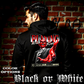 Model wearing gothic angel graphic oversized hoodie with dark art design. 