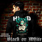 Model wearing gothic angel graphic oversized hoodie with dark art design. 