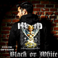 Model wearing gothic angel graphic oversized hoodie with dark art design. 