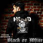 Model wearing gothic angel graphic oversized hoodie with dark art design. 