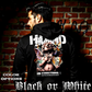 Model wearing gothic angel graphic oversized hoodie with dark art design. 