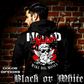 Model wearing gothic angel graphic oversized hoodie with dark art design. 