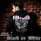 Model wearing gothic angel graphic oversized hoodie with dark art design.