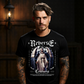 Reverse Centuria gothic angel wings oversized streetwear t-shirt with twin ravens and inspirational quote print by Project Hood