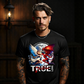 True Love angel and devil kissing full moon oversized streetwear t-shirt Project Hood